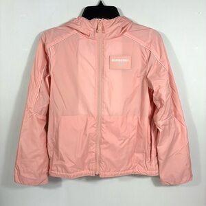 Burberry Kids Girls Addison Horseferry Hooded Jacket Light Pink 12Y NWT Coat